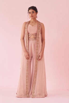 GEHNA BLUSH PINK SHARARA SET