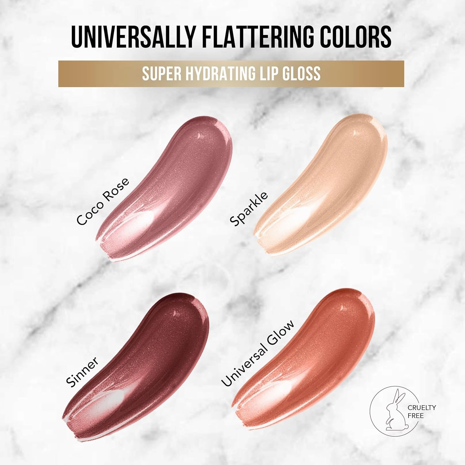 Glamazon Hydrating Lip Gloss, Coco Rose, Instant Hydration & Amazing Shine With No Sticky Feeling