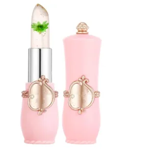 Gold Foil Flower Color Changing Lipstick, Gold Foil Color Changing Lipstick, Crystal Jelly Flower Lip Balm, Long Lasting Hydrating (05#)