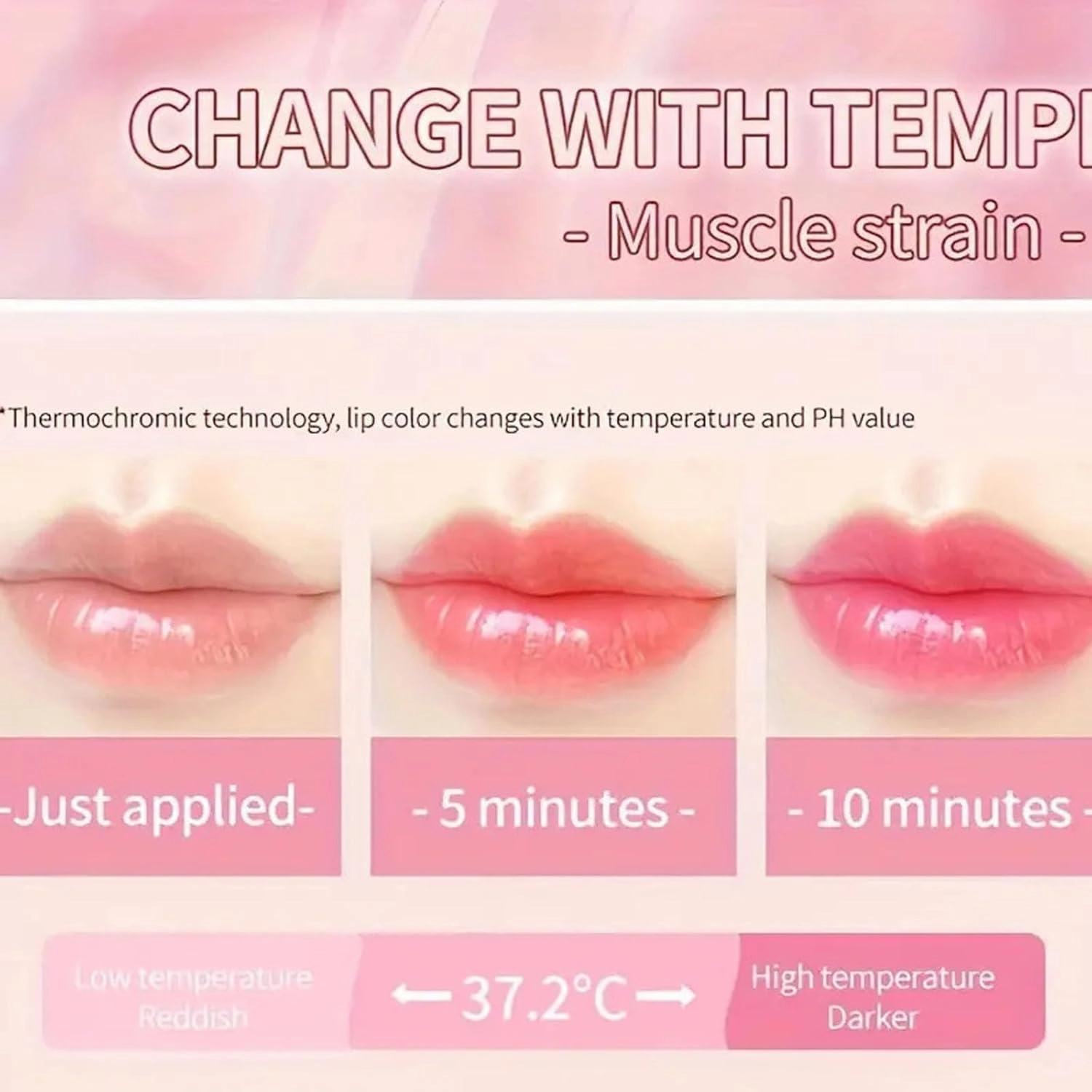 Gold Foil Flower Color Changing Lipstick, Gold Foil Color Changing Lipstick, Crystal Jelly Flower Lip Balm, Long Lasting Hydrating (02#)
