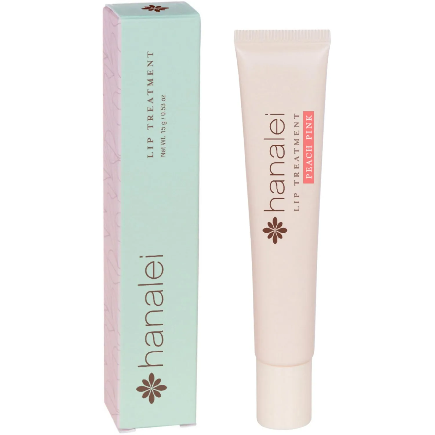 Hanalei Lip Treatment for Dry, Chapped Lips – Intensive Overnight Moisturizer with Kukui Oil, Shea Butter & Grapeseed Oil – Hydrating Balm for Healing Cracks – Peach Pink Tint, 15g – Cruelty-Free