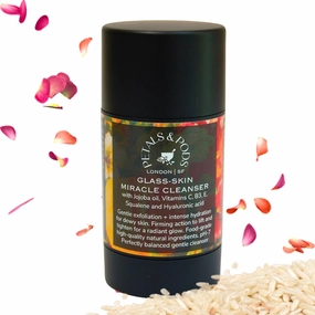 Handmade Body & Face Exfoliating Bar Soap - Korean-inspired fermented rose & rice formula to Hydrate and Nourish Dry, Dull skin - Glass-Skin Miracle Cleanser (Facial Cleanser Stick)