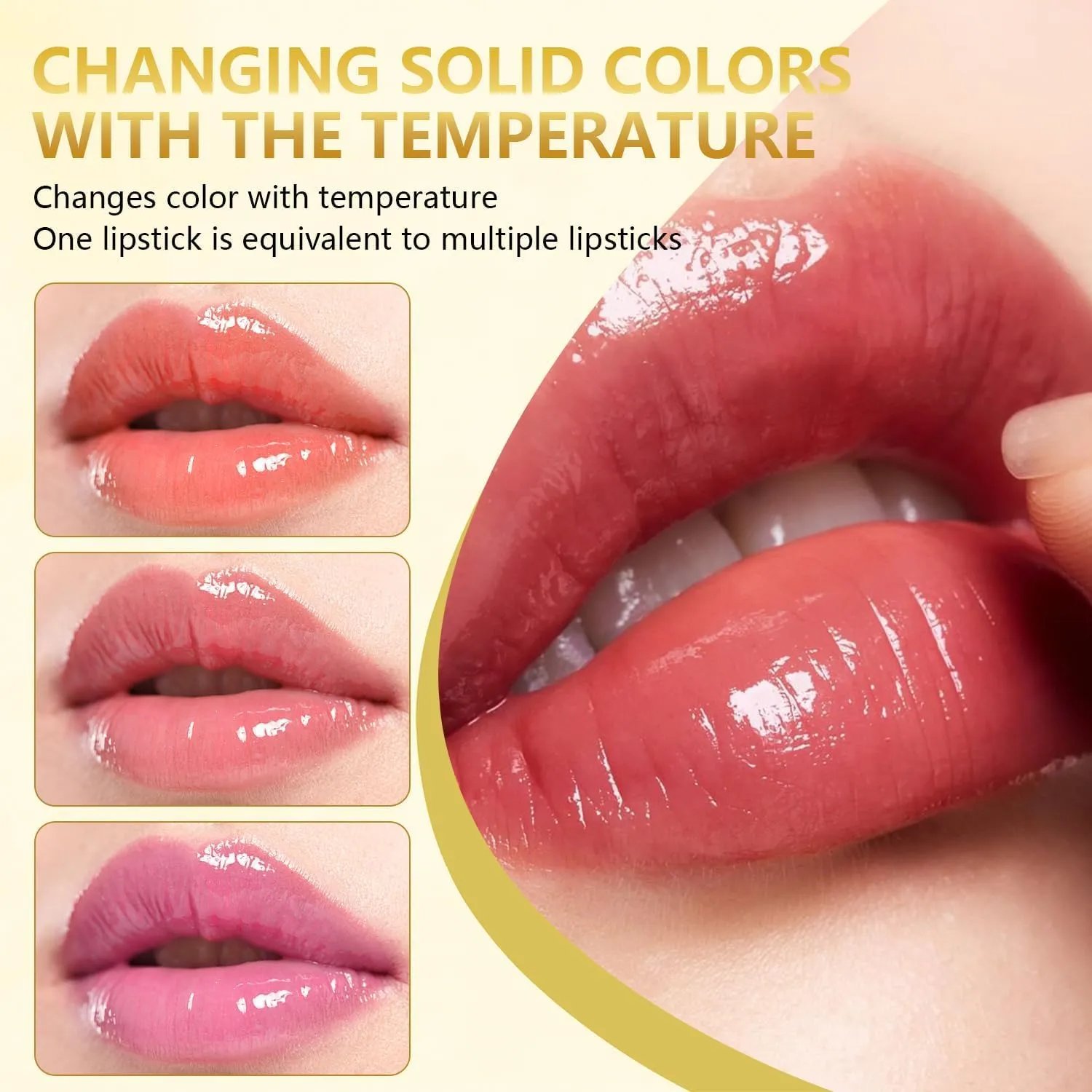 Hardpointing Color Changing Lipstick, Color Changing Lipstick, Mood LipstickColorChanging Long Lasting, 24k Gold ColorChangingLipstick, Ph Lipsticks, 24h Waterproof & Smudge Proof (3)