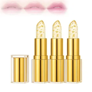 Hardpointing Color Changing Lipstick,Trylevora Beneficial Lipstick Imaginaryl Lip Stain,Lufora Crystal Clear Color Changing With Gold Flakes,Long-Lasting Moisturizing Lip Balm (3pcs)