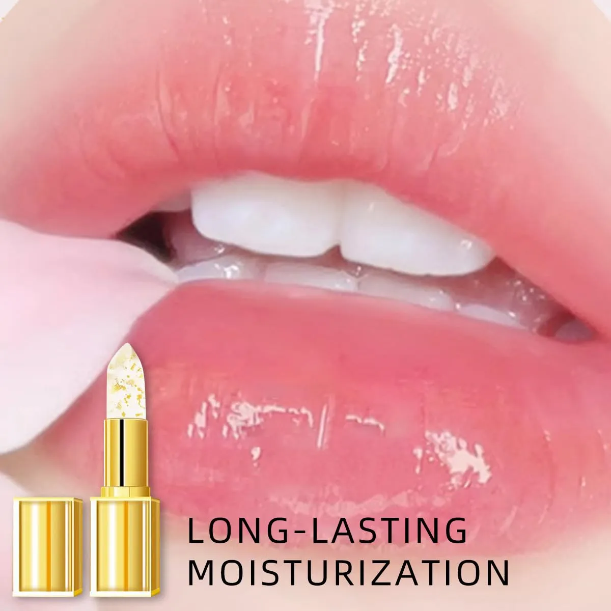 Hardpointing Color Changing Lipstick,Trylevora Beneficial Lipstick Imaginaryl Lip Stain,Lufora Crystal Clear Color Changing With Gold Flakes,Long-Lasting Moisturizing Lip Balm (3pcs)
