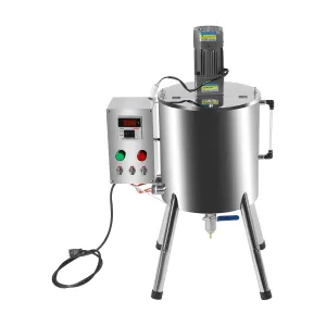 Heating Mixing Filling Machine, 15L Paste Liquid Filling Machine, Stainless Steel Stirring Tank Cream Liquid Filler with Stirrer, Temperature Adjustable Lipstick Candle Heat Filler for Cream Perfume