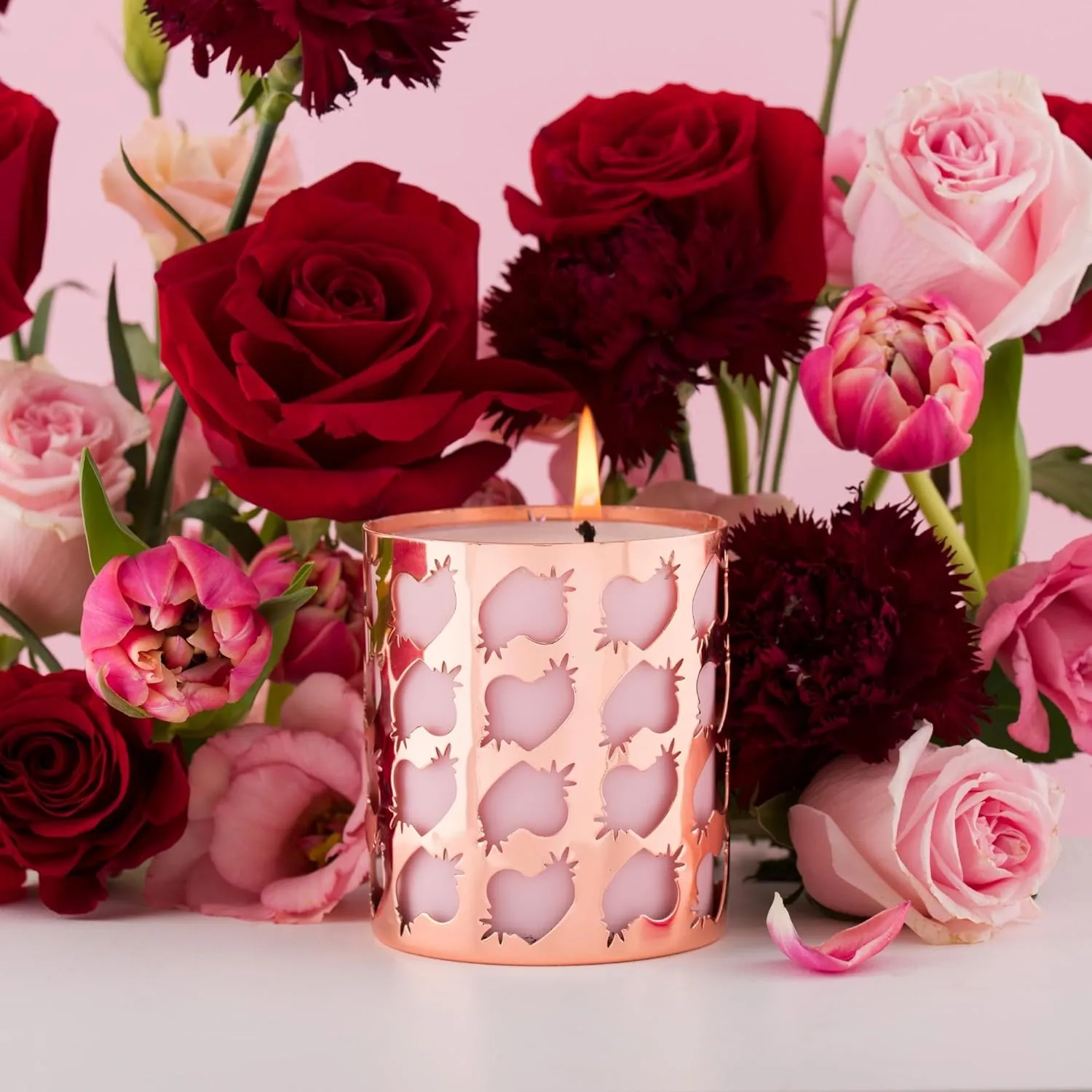 HIGHONLOVE Body Oil Candle - Luxurious, Soy Candle Made with Hemp Seed, Grape Seed, & Vitamin E Oil - Moisturizing Body Glow with a Non-Greasy, Glowy Finish (Rose Bud) (300ml)