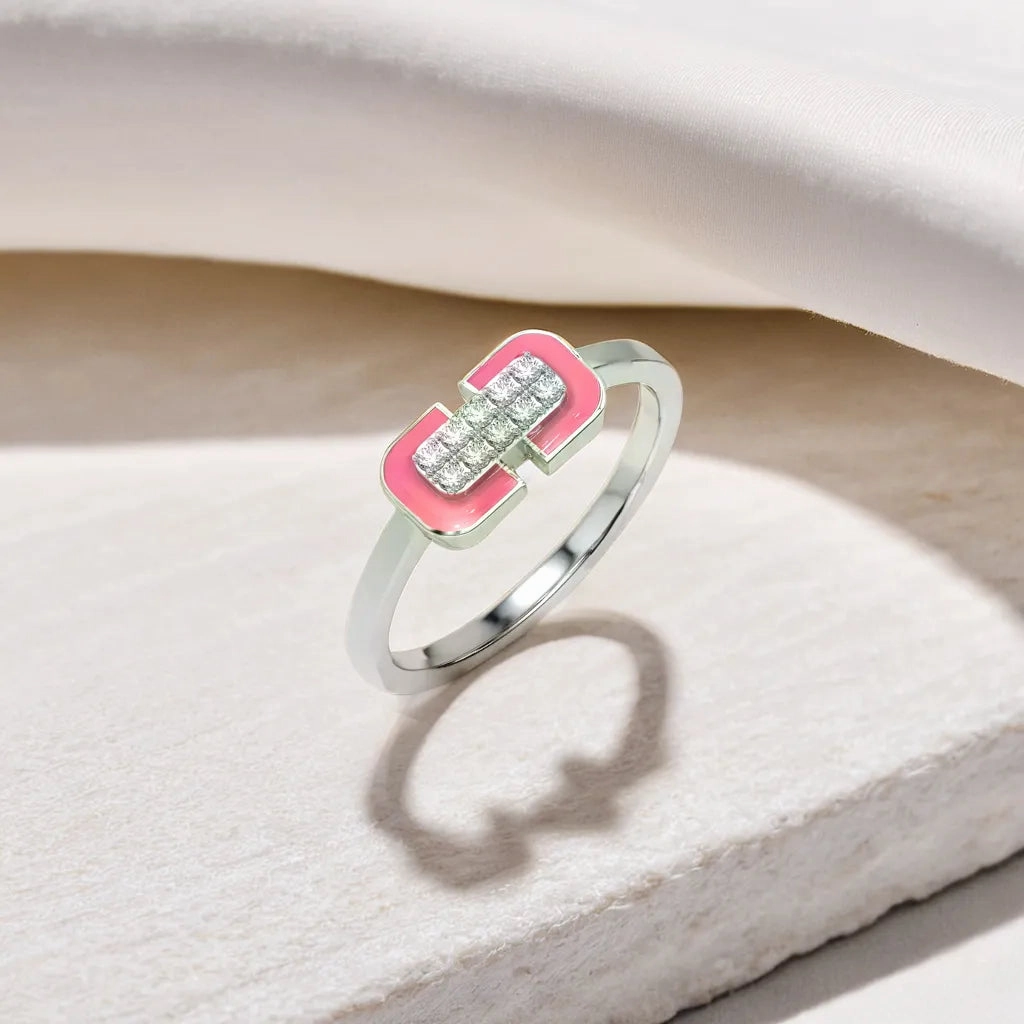 Hot Blush Pink - Lab Diamond Fashion Ring