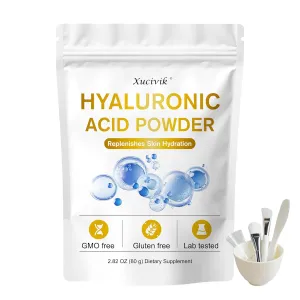 Hyaluronic Acid Powder for Face & Skin, High Molecular Weight, Water-Soluble Formula for DIY Serum & Moisturizer, Vegan Hydrating Skincare, 2.82oz