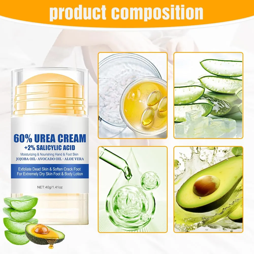 Hydrating and Anti-Cracking Foot Cream, Moisturising and Relieves Cracking and Dryness Foot Cream, Hand and Foot Repair Cream for Women & Men Callused, Feet, Knee, Elbow, Hand (White 2pc, one size)