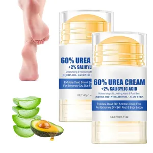 Hydrating and Anti-Cracking Foot Cream, Moisturising and Relieves Cracking and Dryness Foot Cream, Hand and Foot Repair Cream for Women & Men Callused, Feet, Knee, Elbow, Hand (White 2pc, one size)