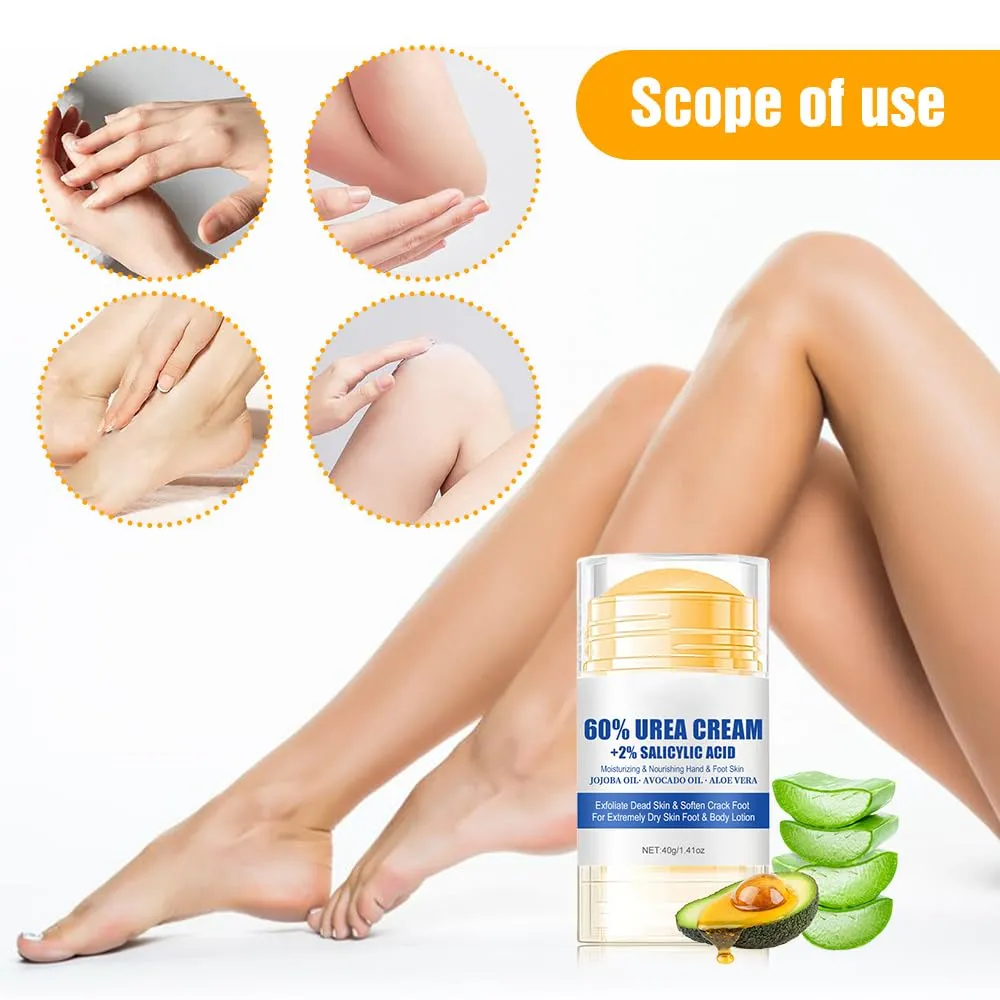 Hydrating and Anti-Cracking Foot Cream, Moisturising and Relieves Cracking and Dryness Foot Cream, Hand and Foot Repair Cream for Women & Men Callused, Feet, Knee, Elbow, Hand (White 2pc, one size)