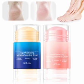 Hydrating and Anti-Cracking Foot Cream,Intensive Foot Repair Cream Hand Care Stick Beauty Heel Balm Stick,Callus Remover Anti-Cracking Formula Foot Lotion for Moisturizing Skin (A Set, 40g)