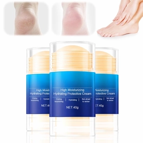 Hydrating and Anti-Cracking Foot Cream,Intensive Foot Repair Cream Hand Care Stick Beauty Heel Balm Stick,Callus Remover Anti-Cracking Formula Foot Lotion for Moisturizing Skin (Blue/3pcs, 40g)