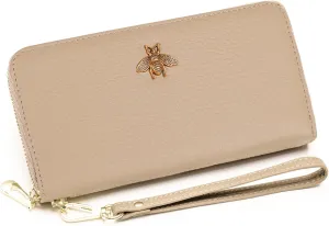 imeetu Leather Wristlet Purse for Women with Credit Card Holder, Zip Coin Pocket & Wrist Strap