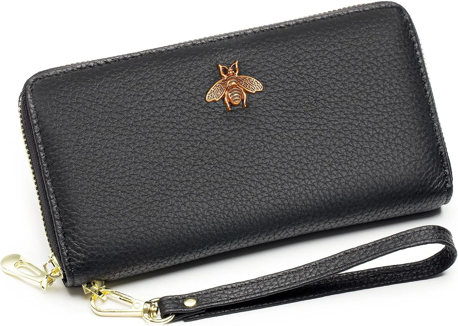 imeetu Leather Wristlet Purse for Women with Credit Card Holder, Zip Coin Pocket & Wrist Strap