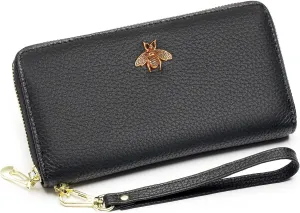 imeetu Leather Wristlet Purse for Women with Credit Card Holder, Zip Coin Pocket & Wrist Strap
