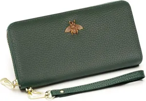 imeetu Leather Wristlet Purse for Women with Credit Card Holder, Zip Coin Pocket & Wrist Strap