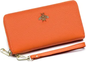 imeetu Leather Wristlet Purse for Women with Credit Card Holder, Zip Coin Pocket & Wrist Strap