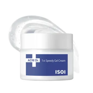 ISOI ACNI Dr. 1st Speedy Gel Cream, Oil-Free Soothing & Hydrating Gel for Oily and Sensitive Skin, Lightweight Cooling Moisturizer for Redness Relief, Korean Skin Care (1.69 fl.oz, 50ml)