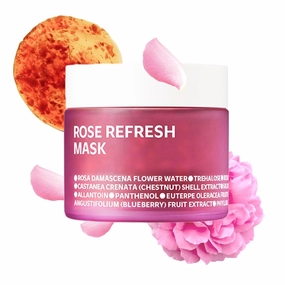 ISOI Bulgarian Rose Refresh Mask, Hydrating Mask with 70% Bulgarian Rose Water for Deep Hydration & Soothing Care, Korean Skin Care (2.82 fl. oz, 80g)