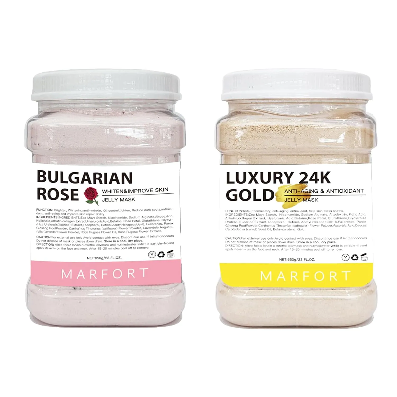 Jelly Mask for Facials Peel-Off Powder Hydrojelly Mask Peel Off Face Masks SkinCare Combination with Professional Skincare Spa Moisturizing & Hydrating 23 Fl Oz (24K Gold Rose)
