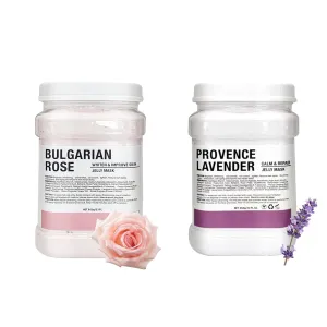 Jelly Mask Hydrating Deep Cleaning Detoxing Healing and Relaxing Premium Modeling Rubber For Facials Professional Set - 2 Treatments (Lavender,Bulgarian Rose)