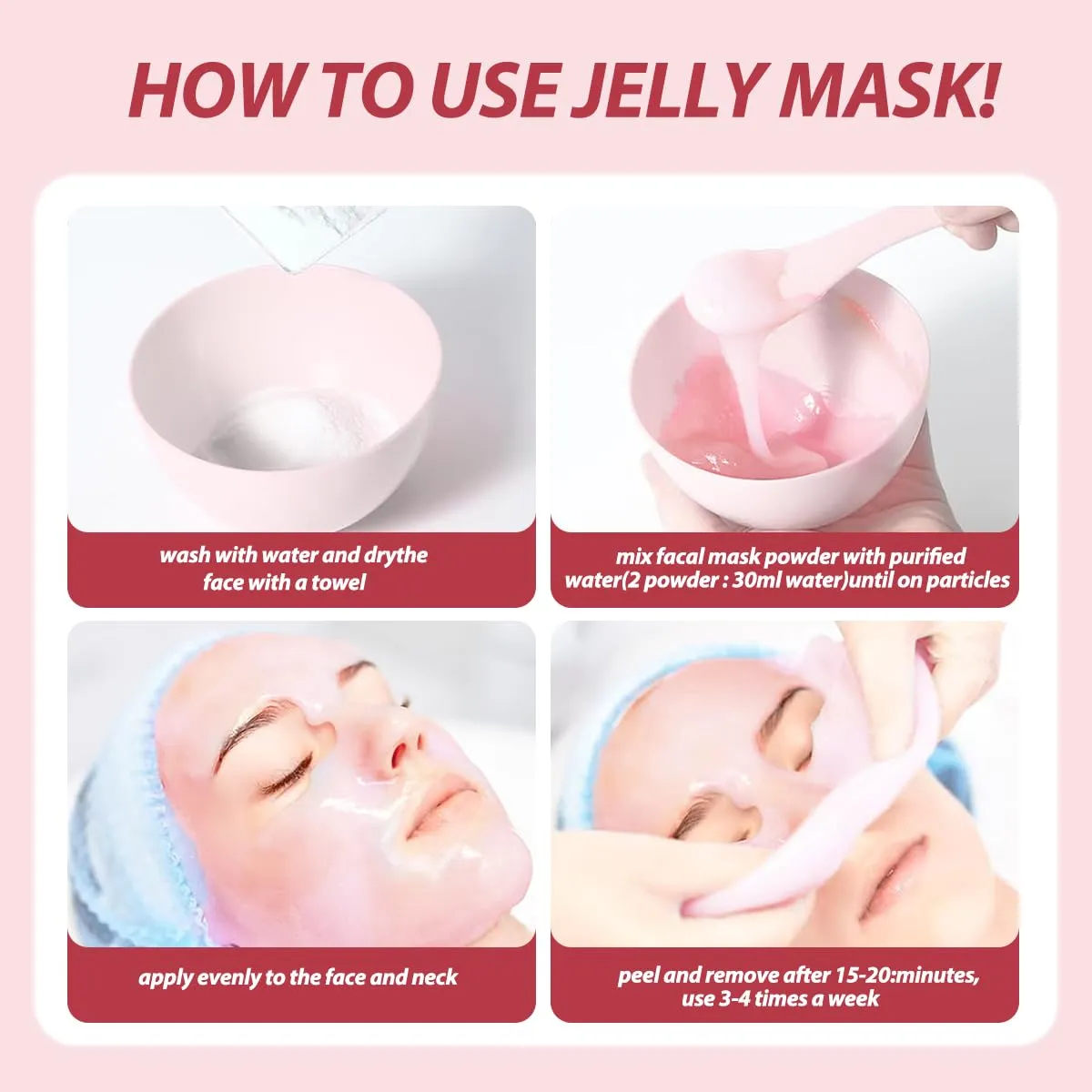 Jelly Masks For Facials Professional, hydrojelly Mask SkinCare Spa Face Mask Gel Powder Hydrating & Deeply Purifying hydrojelly Mask Spa Set, (Bulgarian Rose Pack of 1), 23 Fl Oz