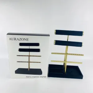 Jewelry organizer displays, 3 Tier Bracelet Holder Display - Detachable T Bar Black Velvet Bracelet Holder, Jewelry Holder Organizer for Bracelet, Necklace, Watches, Rings