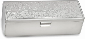 Jewels By Lux Silver-Tone Swirl Design Lipstick Case w/Mirror
