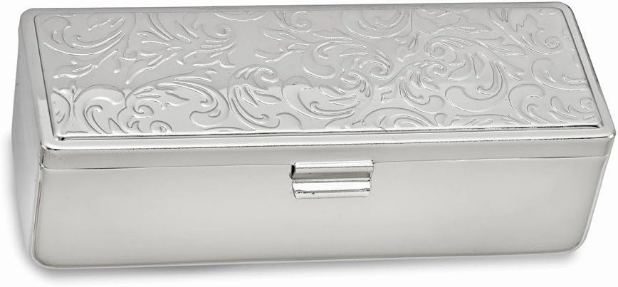 Jewels By Lux Silver-Tone Swirl Design Lipstick Case w/Mirror