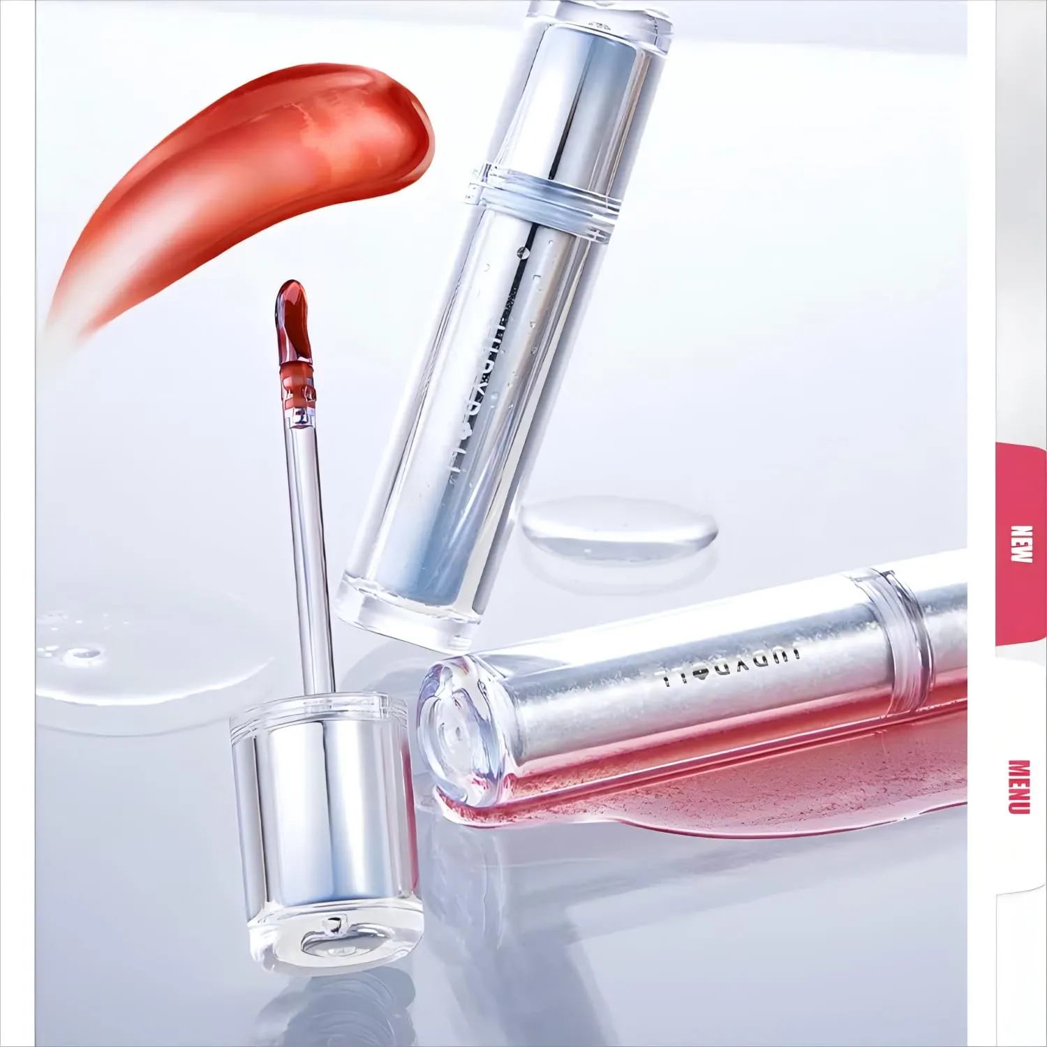 Judy Doll Ice Watery Lip Glossr Clear,Hydrating Lip Gloss,Moisturizing Nonstick Tinted Gloss Lip Oil (8 Sunrise Tequila, 2.4g)