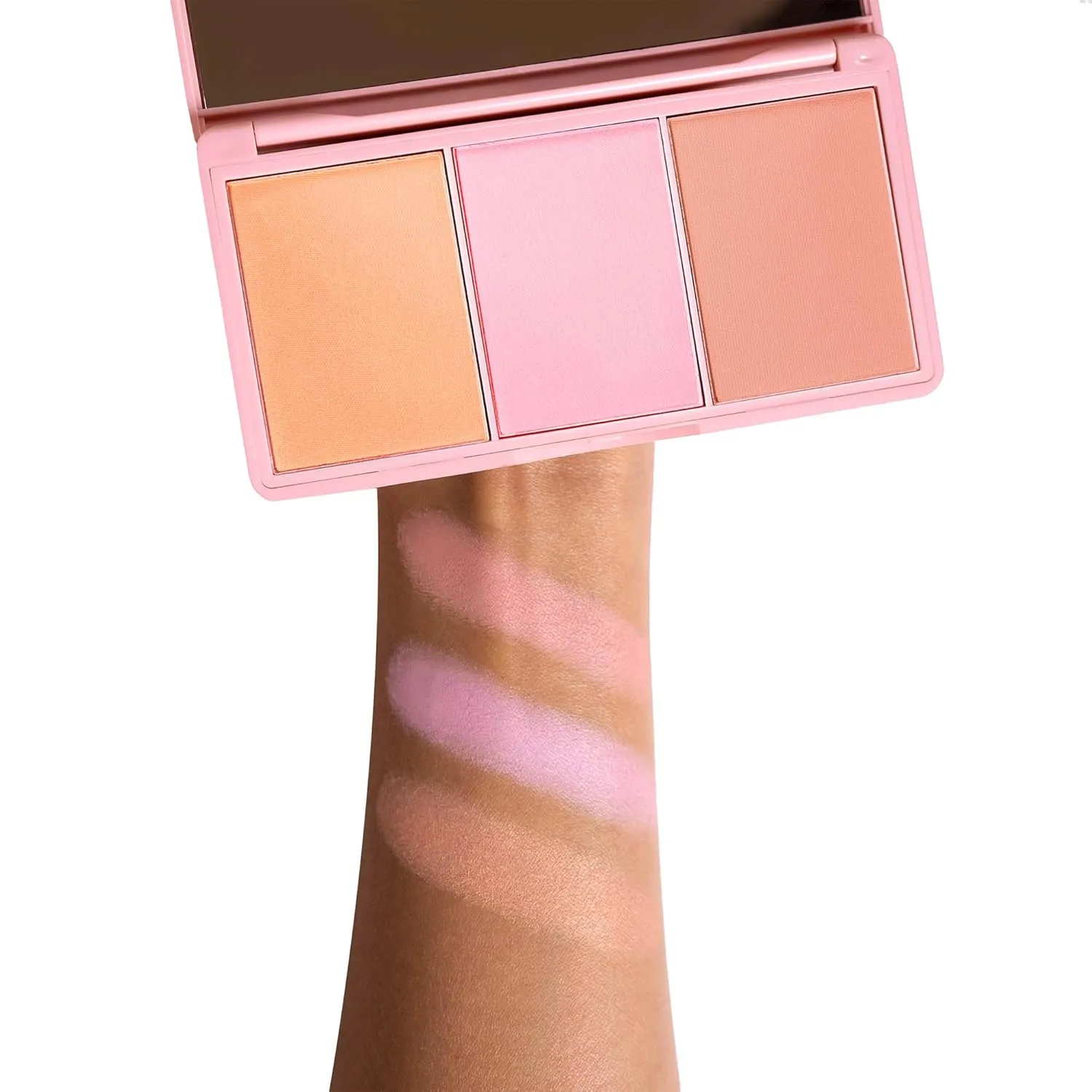 KimChi Chic Beauty Cheeky 3Some Blush Trio, Blush Makeup Palette with 3 Colors, Use Individually or Blend All Shades for Custom Look, 01 Just A Pinch, 0.47 oz