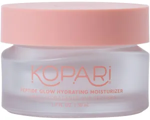 Kopari Peptide Glow Hydrating Moisturizer Face Cream | Hyaluronic Acid All Natural Vegan Coconut Lightweight Cream for Everday Use For Smooth Skin, Combats Fine Lines and Wrinkles | Cruelty Free 1.7oz