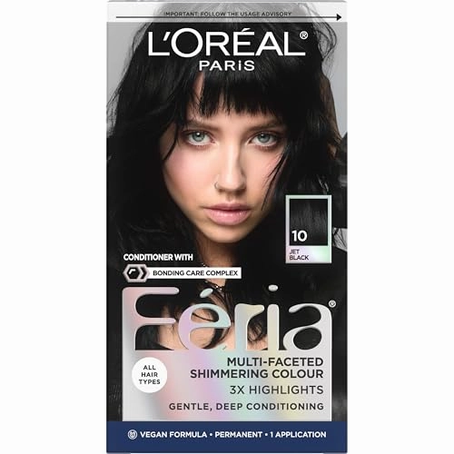 L’Oréal Paris Feria Multi-Faceted Shimmering Permanent Hair Color, High Intensity Hair Dye for 3X Highlights, 42 Burgundy Blush, 1 Hair Dye Kit