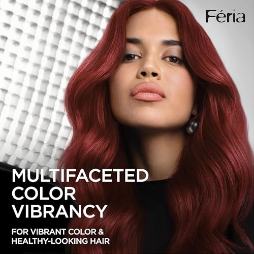 L’Oréal Paris Feria Multi-Faceted Shimmering Permanent Hair Color, High Intensity Hair Dye for 3X Highlights, 42 Burgundy Blush, 1 Hair Dye Kit