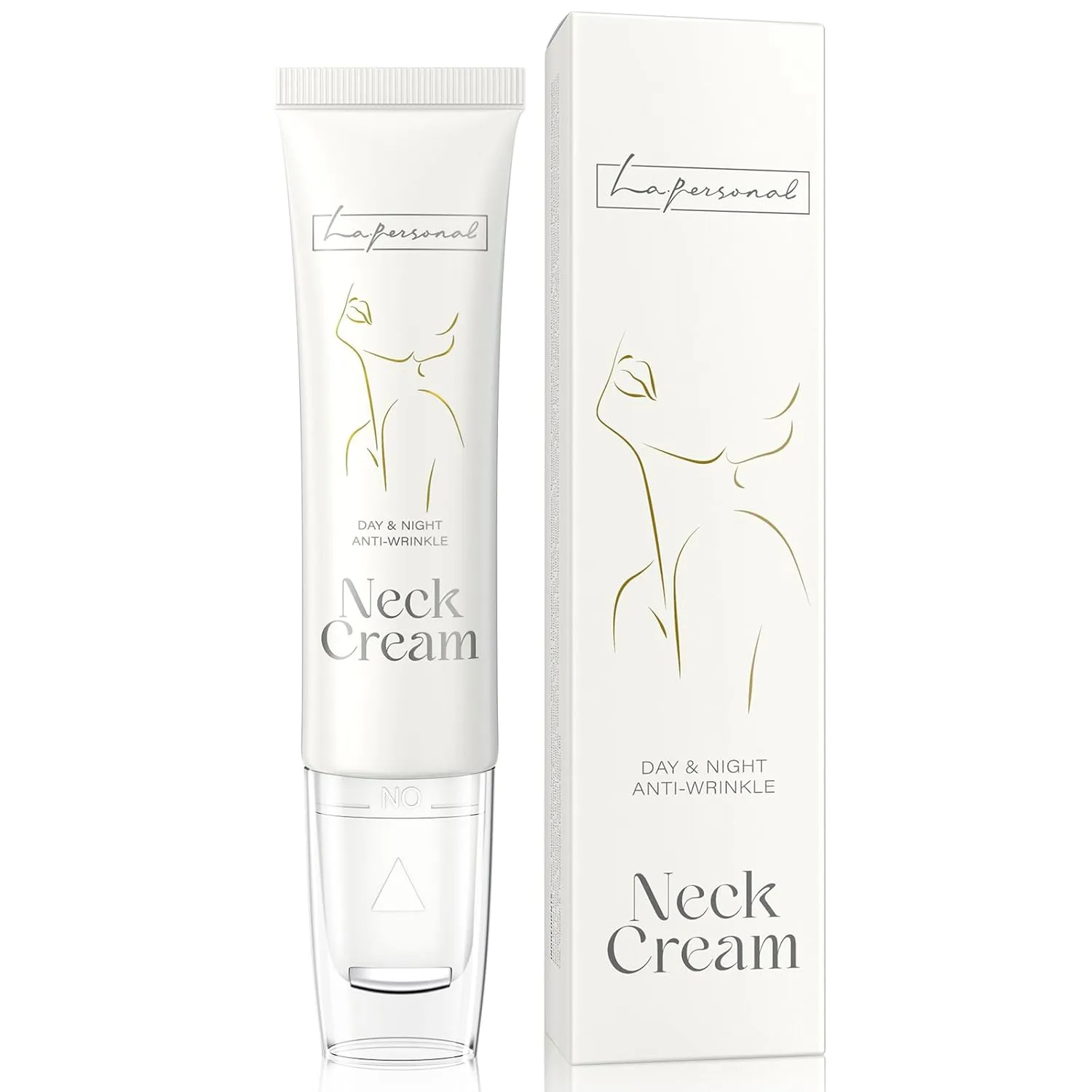LA.PERSONAL Neck Cream, Neck Firming and Tightening Serum Moisturizer for Sagging Skin, Fine lines, Décolleté with Lift Cooling Roller -2.14 OZ/60G