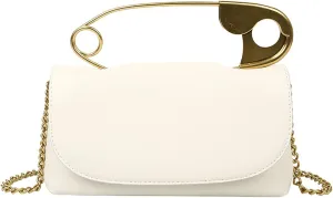 Leather Shoulder Bag for Women, Designer Flap Handbag with Chain, Crossbody Bag Purse Satchel Clutch