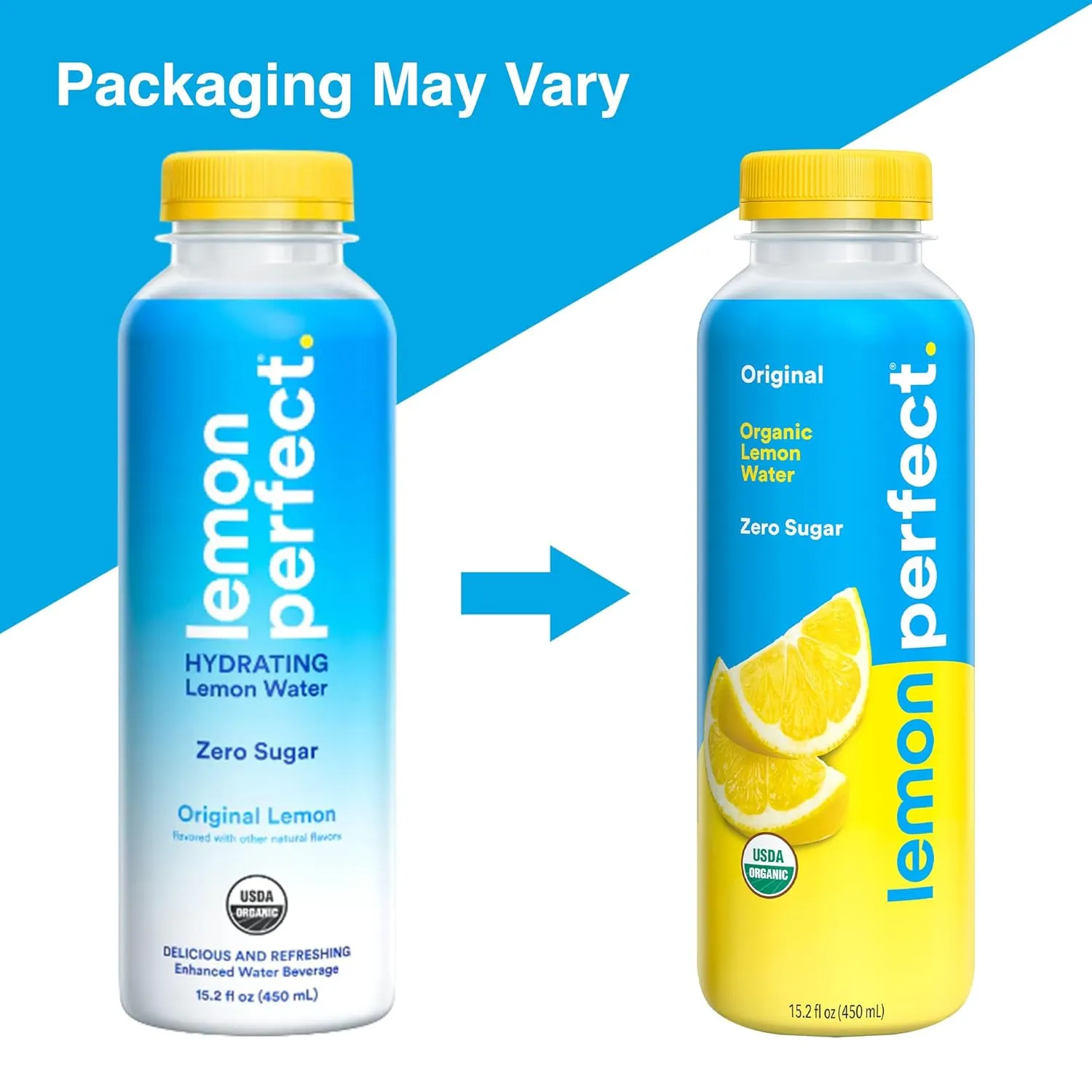 Lemon Perfect 4-Flavor Variety Pack, Hydrating Flavored Lemon Water, Zero Sugar, Delicious and Refreshing, Organic, 15.2 fl oz Bottles (12-Pack)