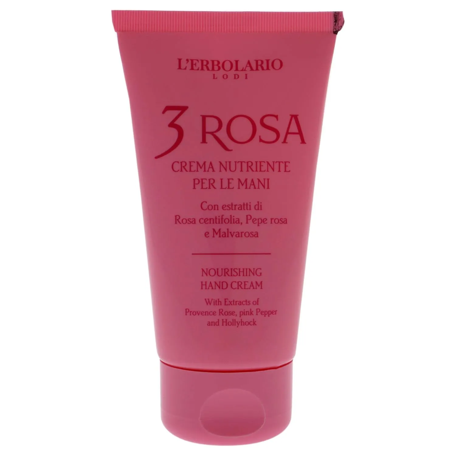 L’Erbolario 3 Rosa Nourishing Hand Cream - Moisturizing Hand Lotion for Women and Men with Camellia Oil - For Dry, Cracked Hands and Redness - 2.5 oz