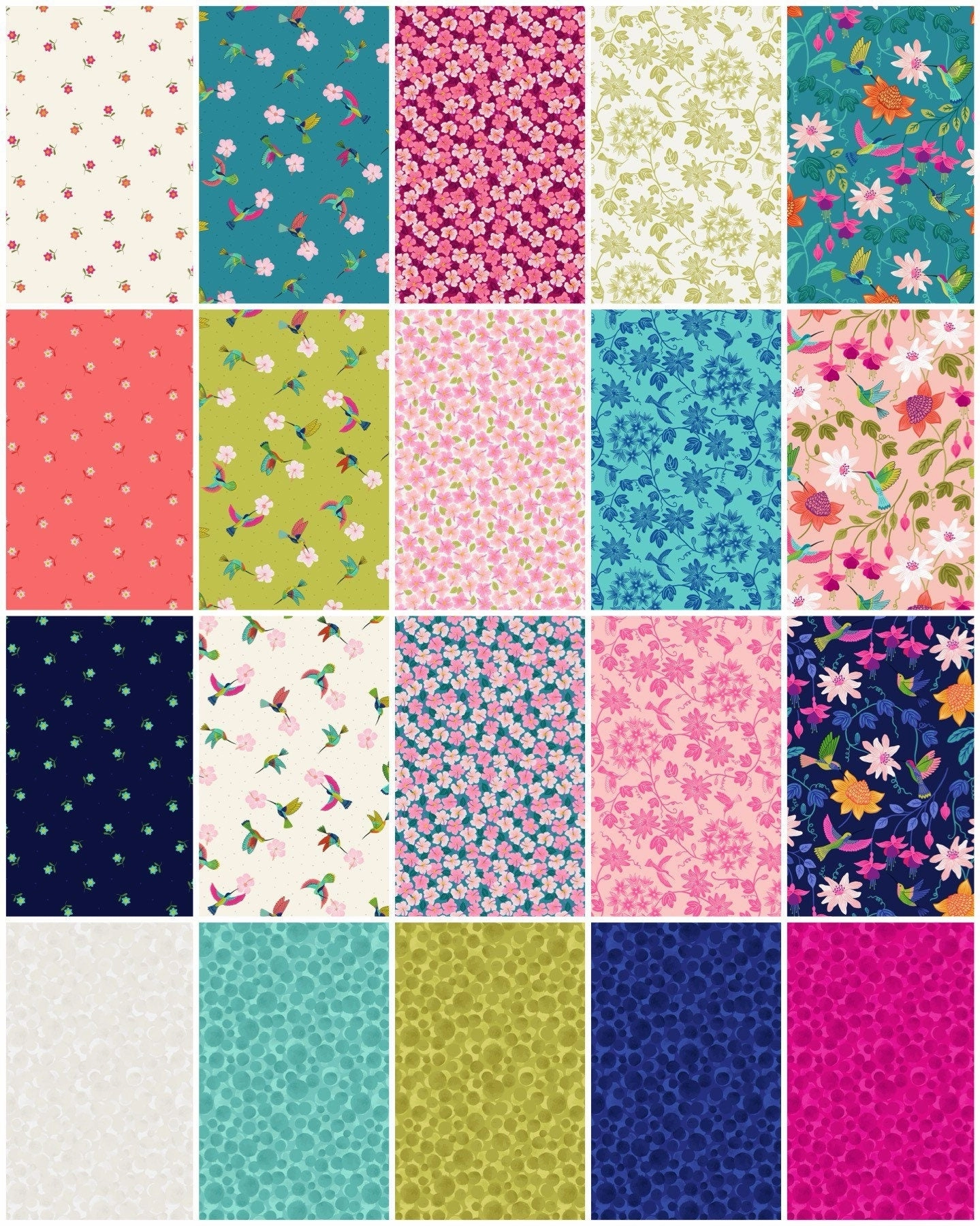 Lewis & Irene Hibiscus Hummingbird Fabric Collection Large Floral on Blush Pink A593.1