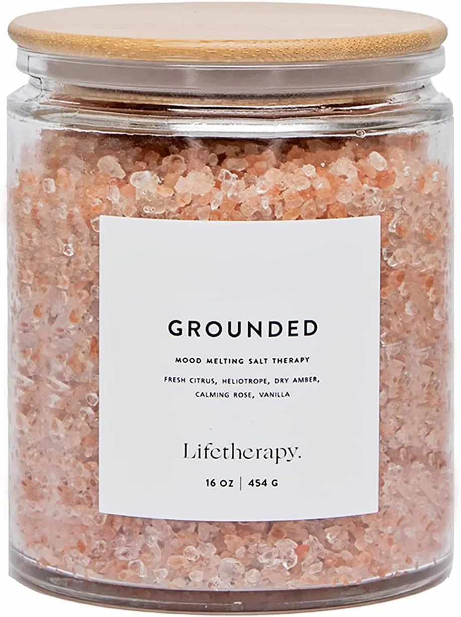 Lifetherapy Himalayan & Dead Sea Salt Soak – Grounded | Clean, Skin-Loving Formula | Vegan & Gluten Free Hydrating | Nourishing Vitamins & Minerals | Bath Salts | Thoughtfully Crafted Fragrance 16oz.