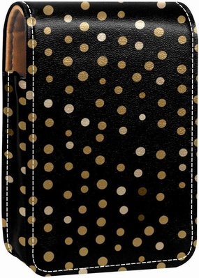 Lipstick Case,Portable Makeup Bag Cosmetic Pouch,Lipstick Holder Makeup Organizer,Black and Gold