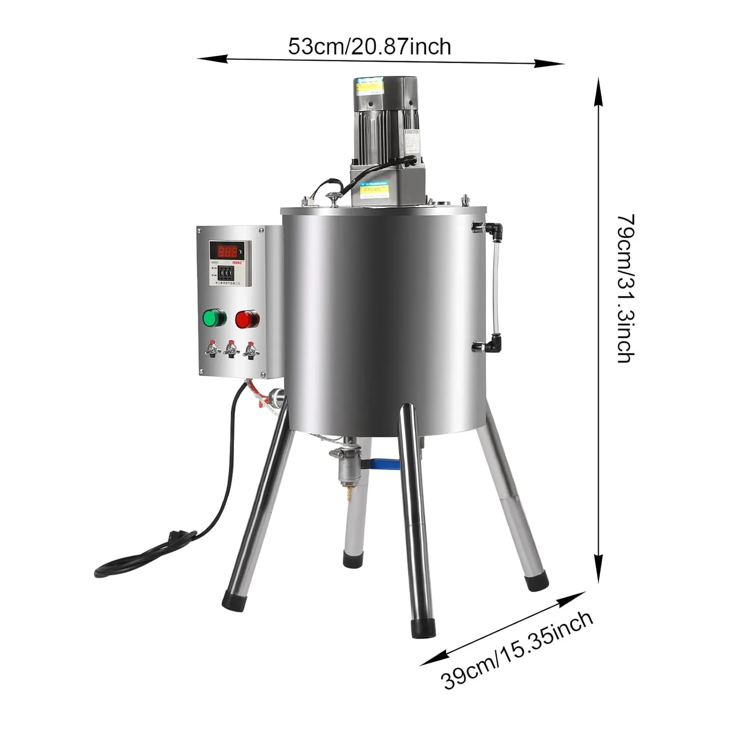Liquid Filling Machine, 30L/8Gallon Automatic Heating Mixing Filling Machine 110V 20-45 Bottle/min Stainless Steel Paste Lipstick Liquid Filler (30L)