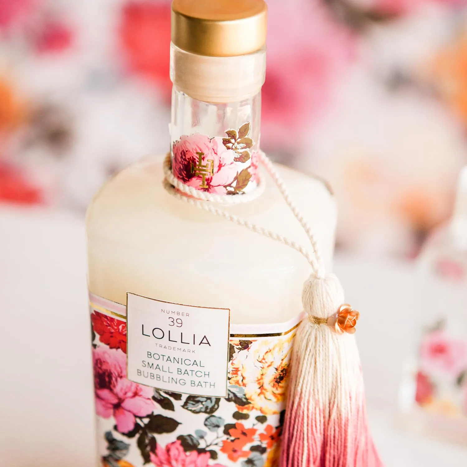 Lollia Always in Rose Bubble Bath, 25 fl. oz. – Rose & Hibiscus Scent – Soothing & Moisture-Rich Bubble Bath, Hydrating Ingredients, Enchanting Floral Bubble Bath for Women