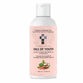 Luxury Hydrating After Bath Body Oil 200ml | Nourishing Blend of Almond, Avocado, Argan, & Rose Oils | Deep Moisturizer for Dry Skin & Ideal for Summer Season Hydration
