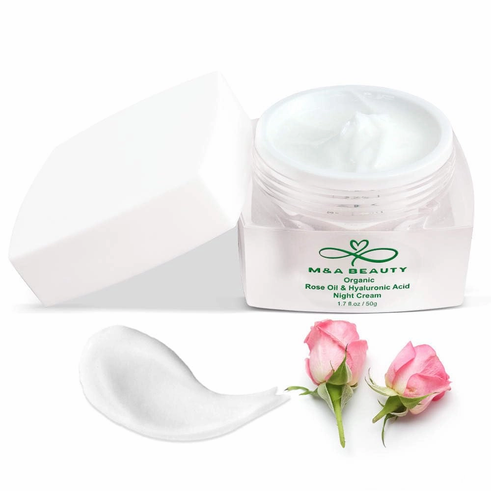 MA BEAUTY moisturizer 1.7 OZ Organic Rose Oil Night Cream With Vitamin E and hyaluronic acid