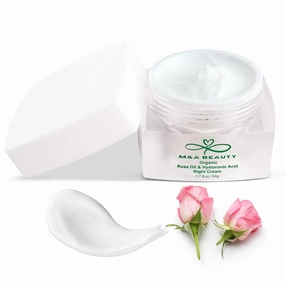 MA BEAUTY moisturizer 1.7 OZ Organic Rose Oil Night Cream With Vitamin E and hyaluronic acid