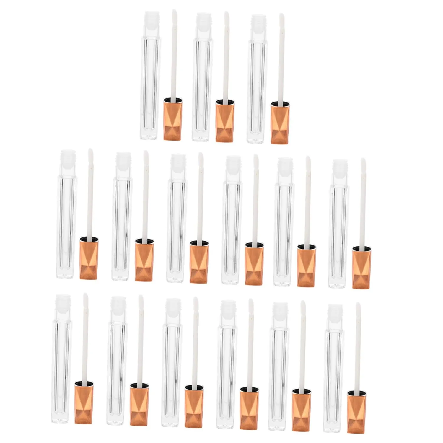 MAGICLULU 15pcs 5ml Empty Lip Gloss Tubes with Rose Caps Reusable Containers for DIY Lip Oil and Gloss Making Bulk Hydrating Lip Gloss Bottles
