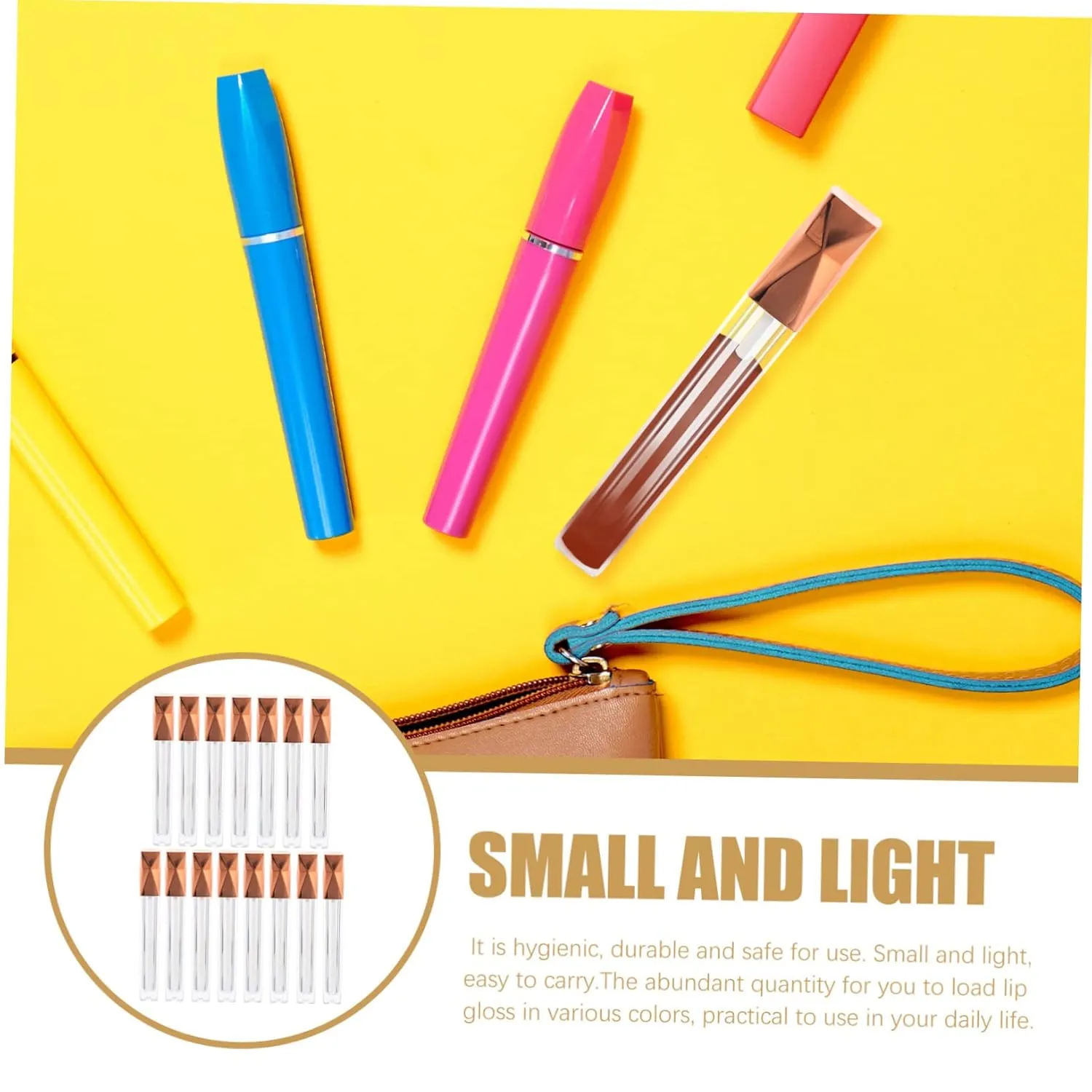 MAGICLULU 15pcs 5ml Empty Lip Gloss Tubes with Rose Caps Reusable Containers for DIY Lip Oil and Gloss Making Bulk Hydrating Lip Gloss Bottles